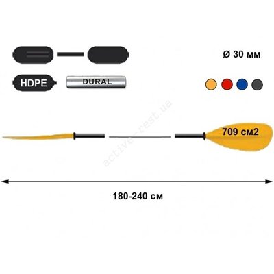 Весло трехсекционное 230 см TNP 702.3 Asymmetric (Чехия) TNP-702.3 фото