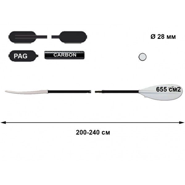 Весло двухсекционное 230 см TNP 706.2 Wolferine (Чехия) TNP-706.2 фото